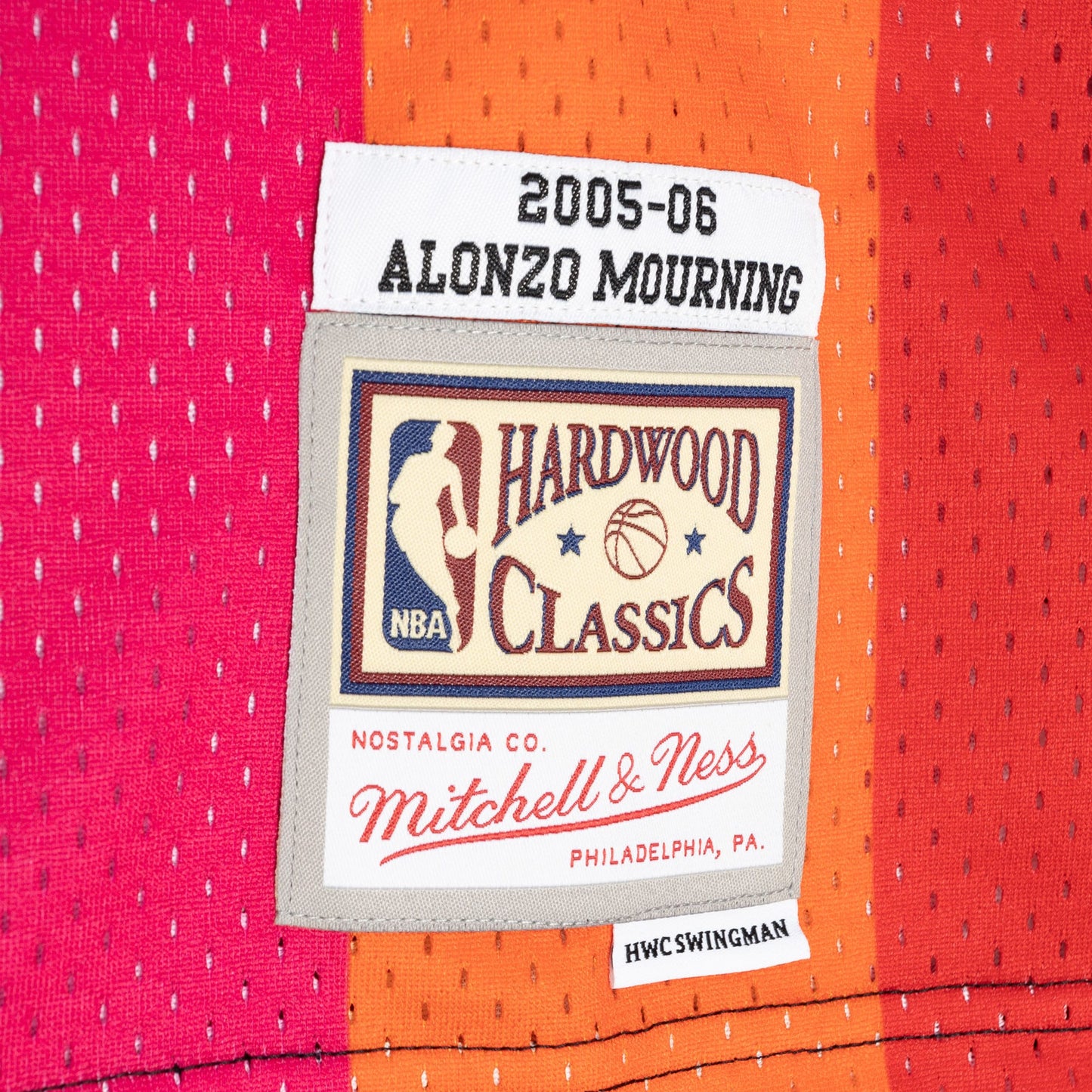Alonzo Mourning Miami Heat Mitchell & Ness Hardwood Classics 2005/06 Split Swingman Jersey - Black/Red