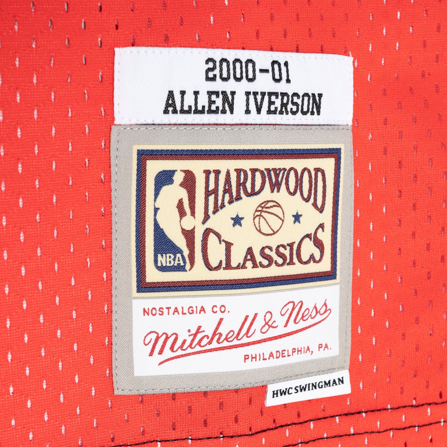 Allen Iverson Philadelphia 76ers Mitchell & Ness Hardwood Classics 2000/01 Split Swingman Jersey - Black/Red